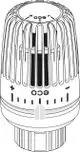 Thermostatkopf mit Klemmverbindung, in horizontaler Form mit Rillenstruktur und Einstellregler, hergestellt von IMI Hydronic Engineering.